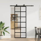 Sliding door with hardware kit 76x205 cm ESG glass black