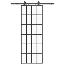Schuifdeur met beslagset 76x205 cm ESG glas zwart