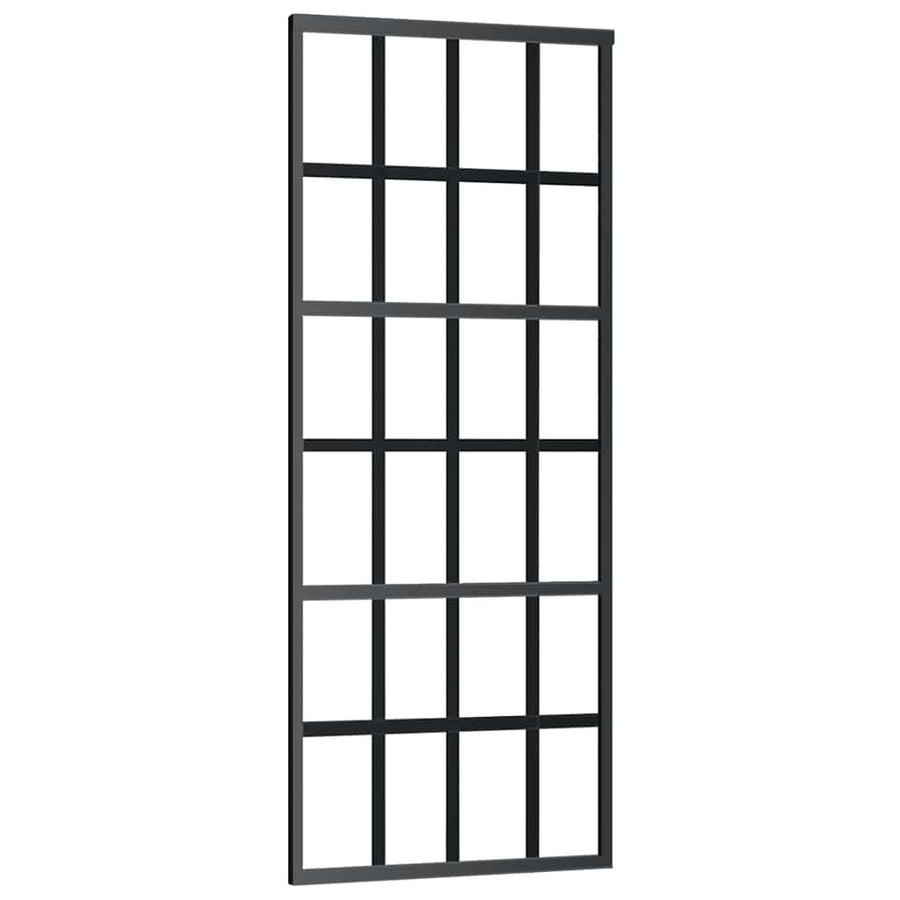 Schuifdeur met beslagset 76x205 cm ESG glas zwart