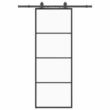 Schuifdeur met beslagset 76x205 cm ESG glas zwart
