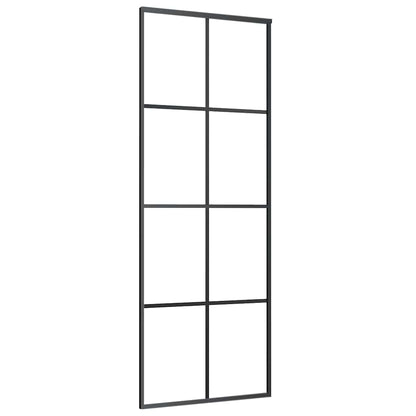 Schuifdeur met beslagset 76x205 cm ESG glas zwart