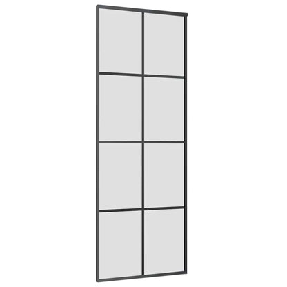 Schuifdeur met beslagset 76x205 cm ESG glas zwart