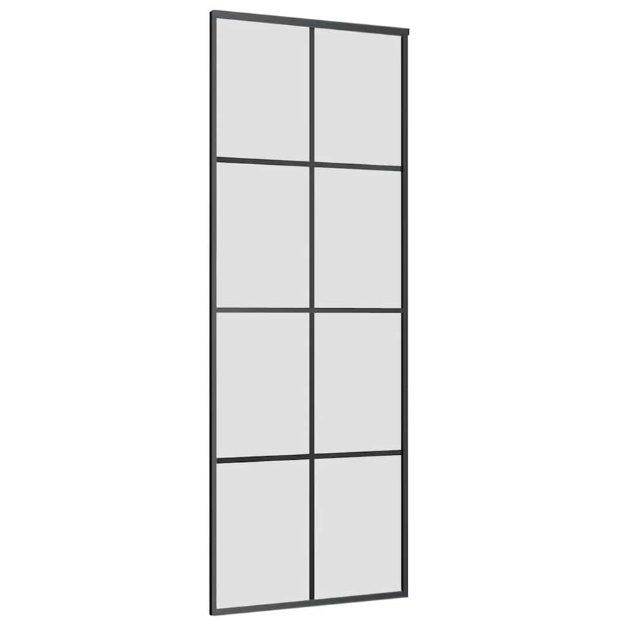 Schuifdeur met beslagset 76x205 cm ESG glas zwart