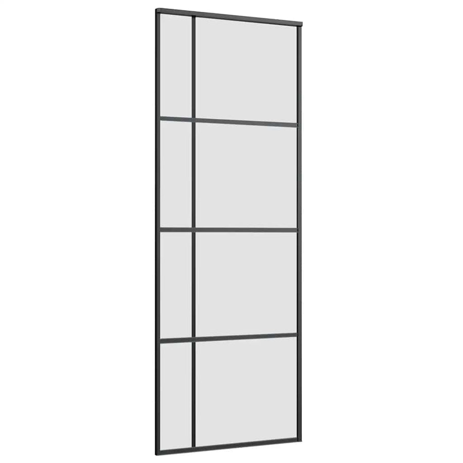 Schuifdeur met beslagset 76x205 cm ESG glas zwart