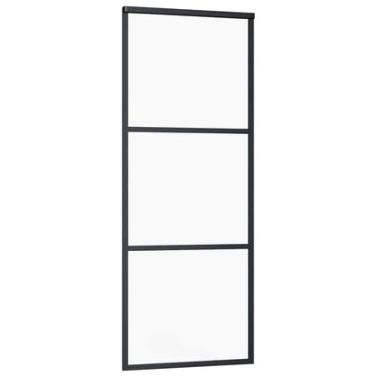 Schuifdeur met beslagset 76x205 cm ESG glas zwart