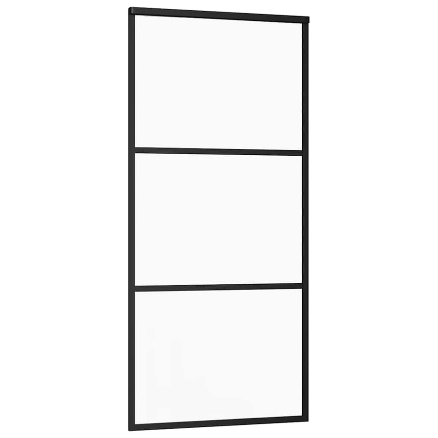 Schuifdeur met beslagset 90x205 cm ESG glas zwart