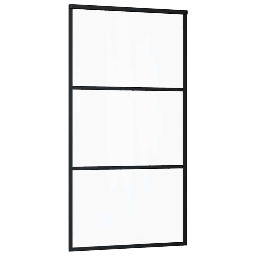Schuifdeur met beslagset 102x205 cm ESG glas zwart