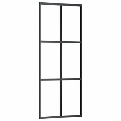 Schuifdeur met beslagset 76x205 cm ESG glas zwart