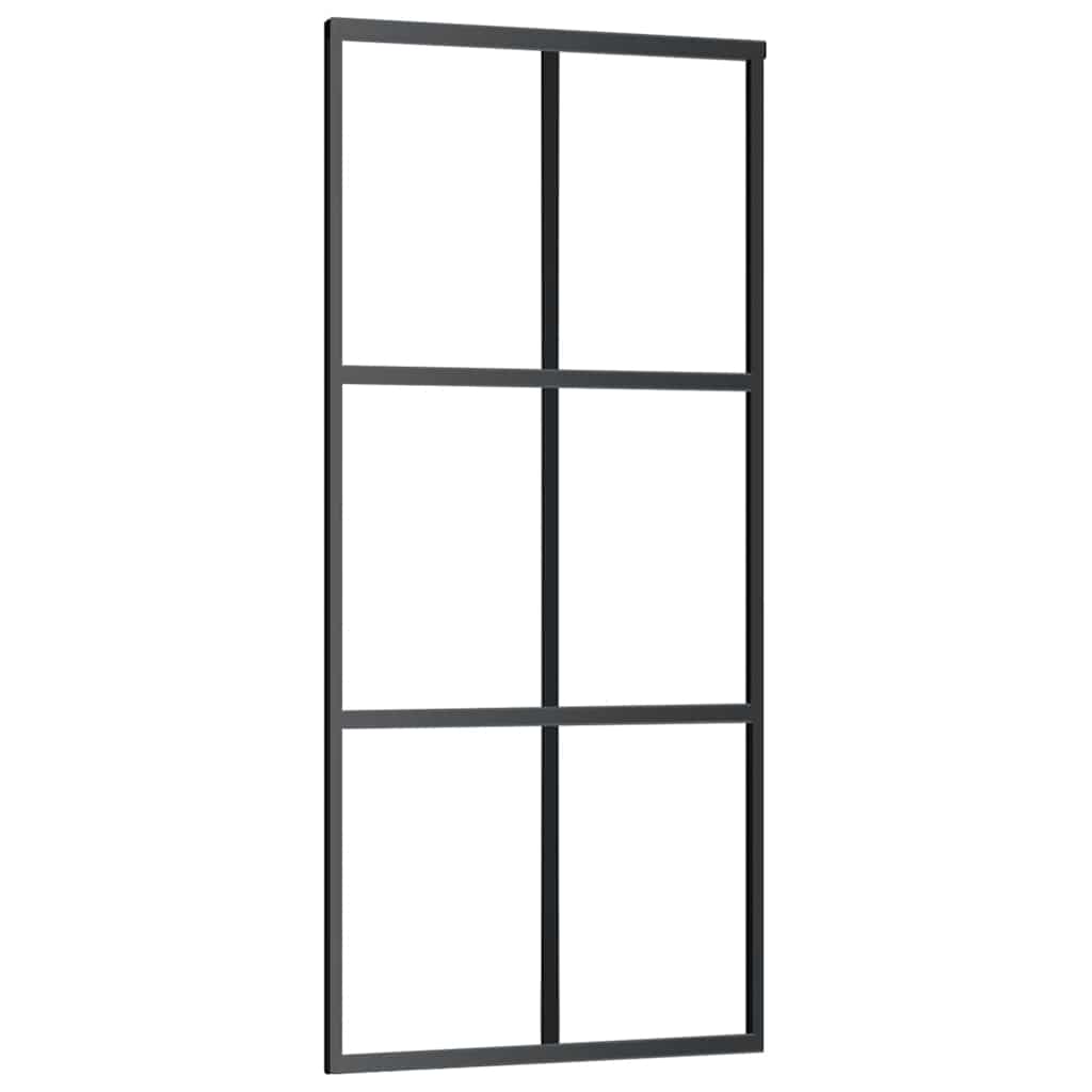 Schuifdeur met beslagset 90x205 cm ESG glas zwart