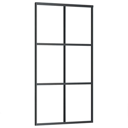 Schuifdeur met beslagset 102x205 cm ESG glas zwart