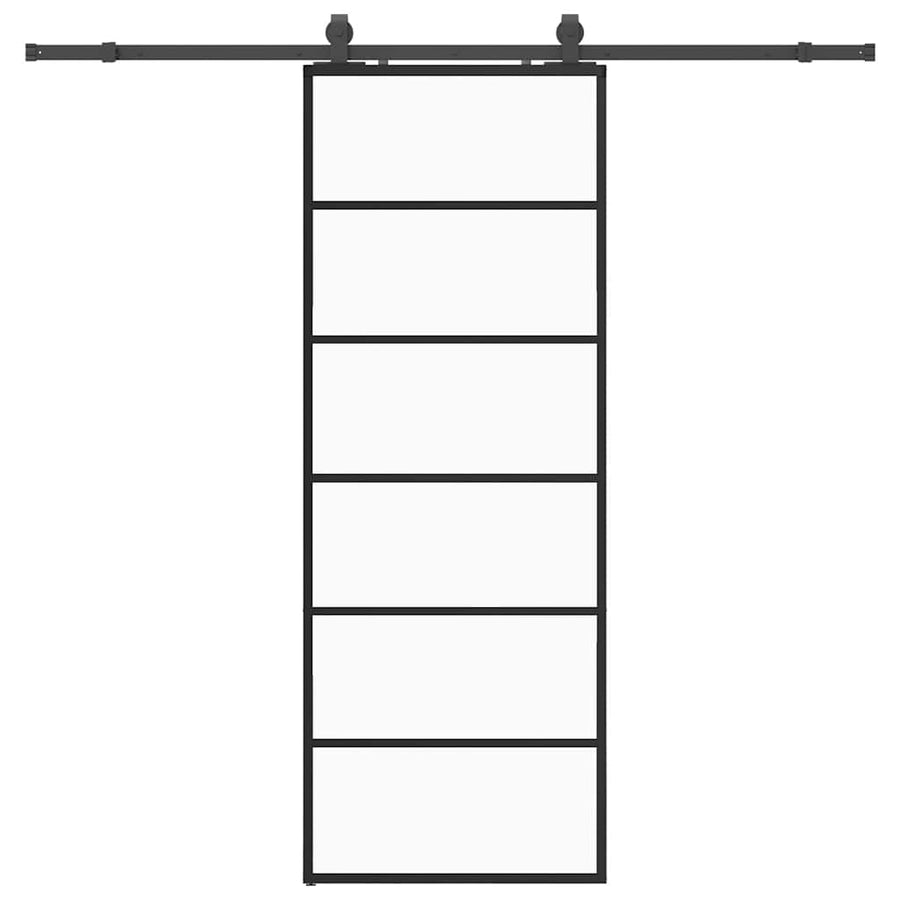 Schuifdeur met beslagset 76x205 cm ESG glas zwart