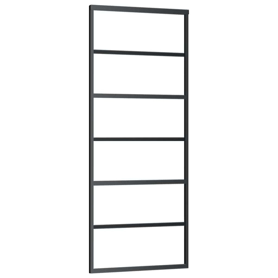 Schuifdeur met beslagset 76x205 cm ESG glas zwart