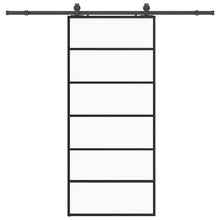 Schuifdeur met beslagset 90x205 cm ESG glas zwart