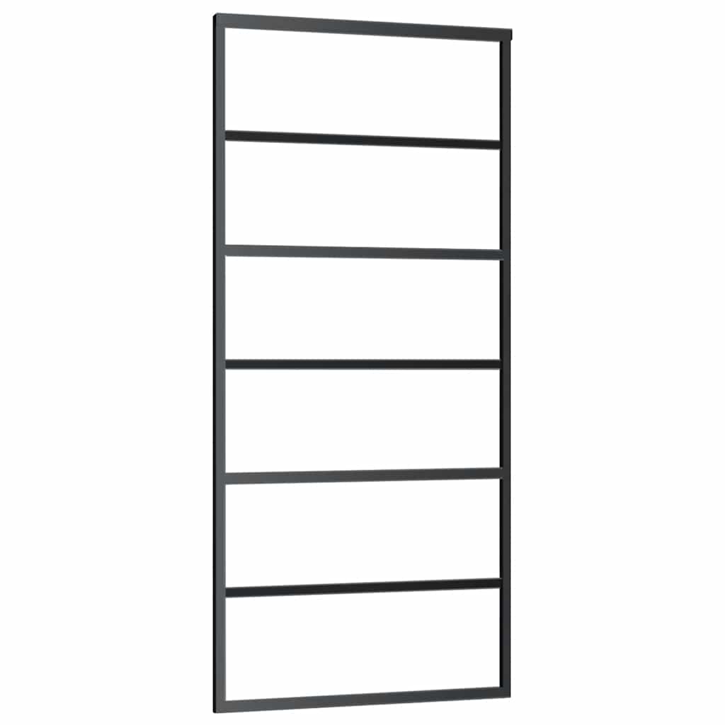 Schuifdeur met beslagset 90x205 cm ESG glas zwart