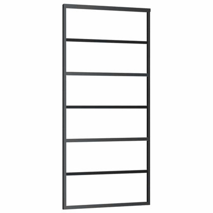 Schuifdeur met beslagset 90x205 cm ESG glas zwart