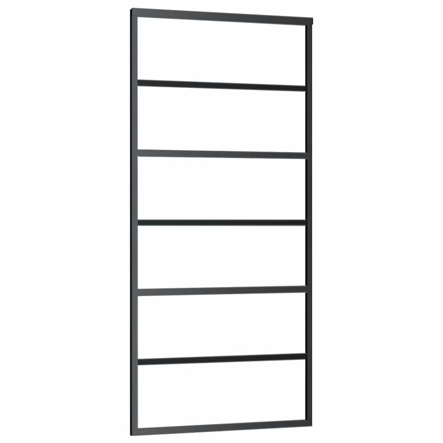 Schuifdeur met beslagset 90x205 cm ESG glas zwart