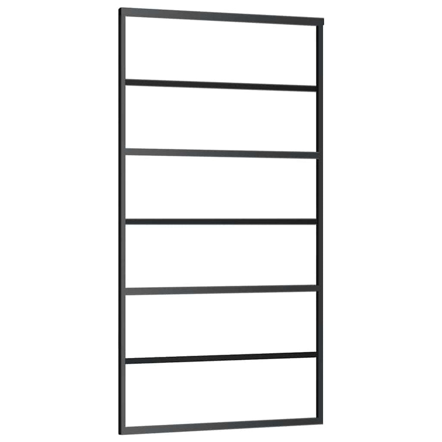 Schuifdeur met beslagset 102x205 cm ESG glas zwart