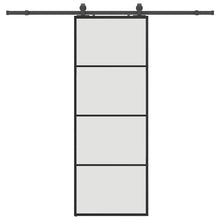 Schuifdeur met beslagset 76x205 cm ESG glas zwart