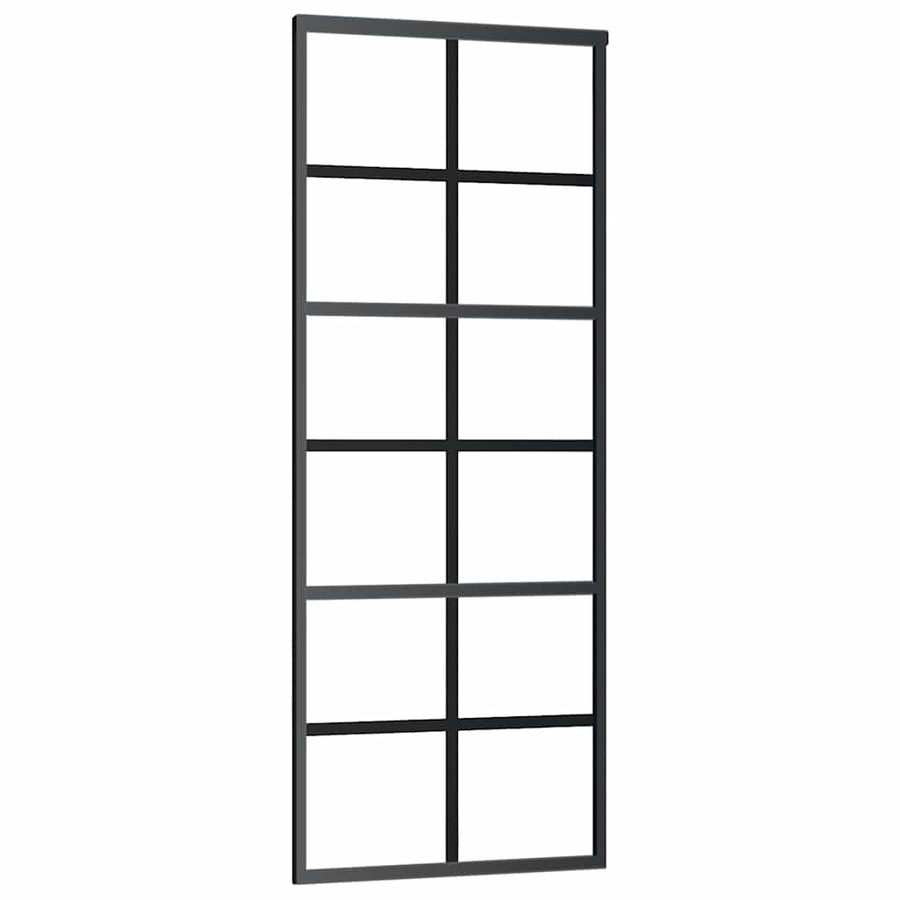 Schuifdeur met beslagset 76x205 cm ESG glas zwart