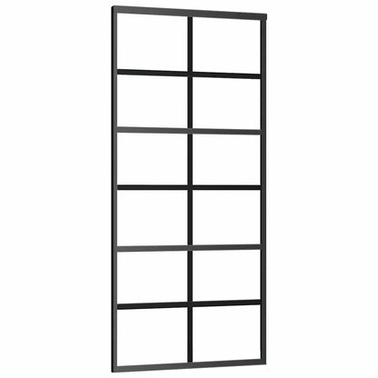 Schuifdeur met beslagset 90x205 cm ESG glas zwart