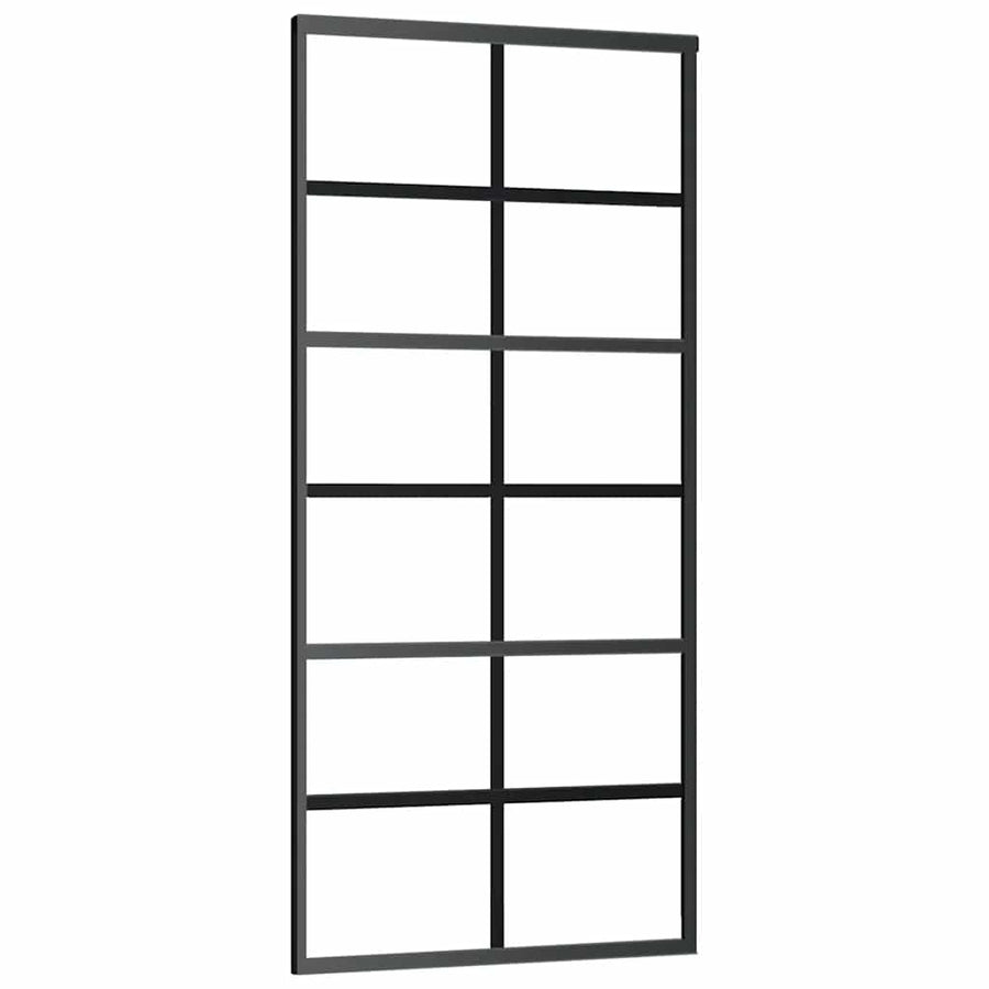 Schuifdeur met beslagset 90x205 cm ESG glas zwart