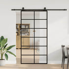 Sliding door with hardware set 102x205 cm ESG glass black