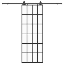 Schuifdeur met beslagset 76x205 cm ESG glas zwart