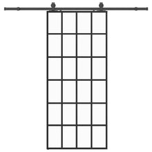 Schuifdeur met beslagset 90x205 cm ESG glas zwart