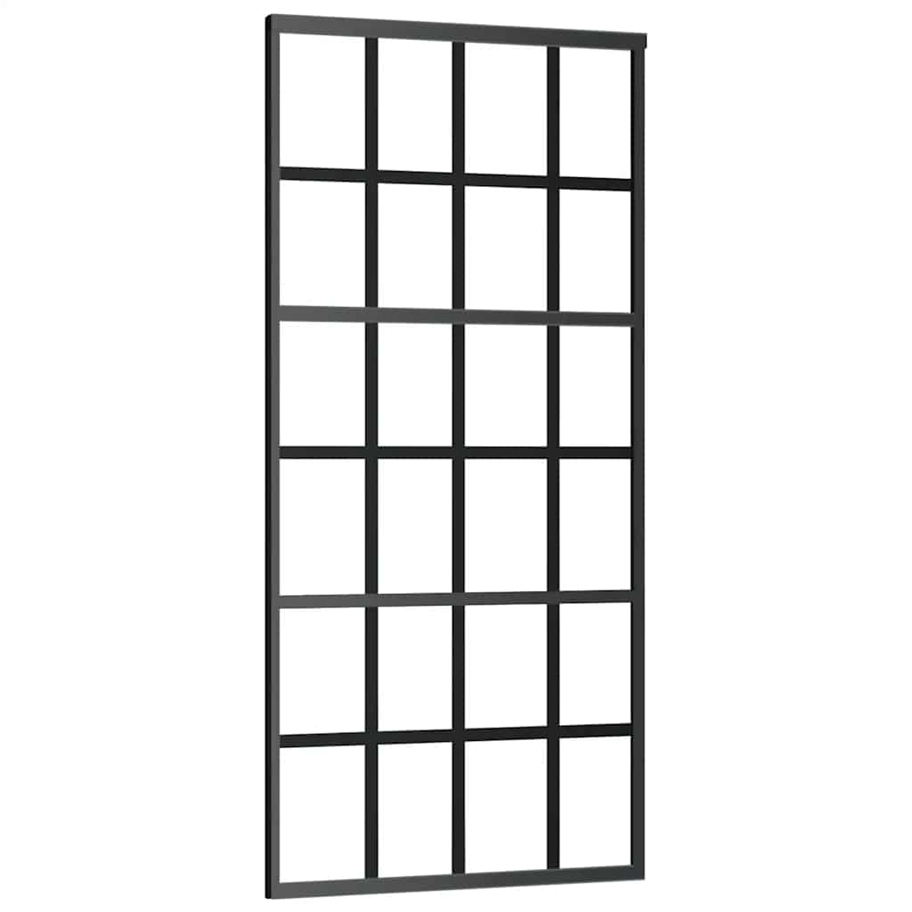 Schuifdeur met beslagset 90x205 cm ESG glas zwart