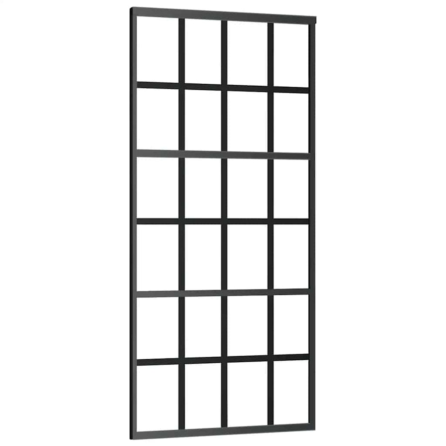 Schuifdeur met beslagset 90x205 cm ESG glas zwart