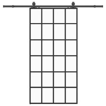 Schuifdeur met beslagset 102x205 cm ESG glas zwart