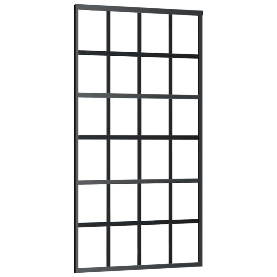 Schuifdeur met beslagset 102x205 cm ESG glas zwart