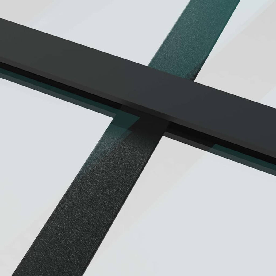 Schuifdeur met beslagset 102x205 cm ESG glas zwart