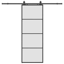 Schuifdeur met beslagset 76x205 cm ESG glas zwart