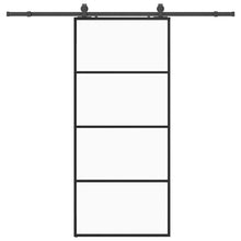 Schuifdeur met beslagset 90x205 cm ESG glas zwart