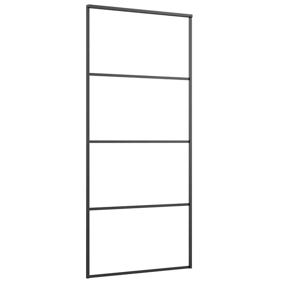 Schuifdeur met beslagset 90x205 cm ESG glas zwart