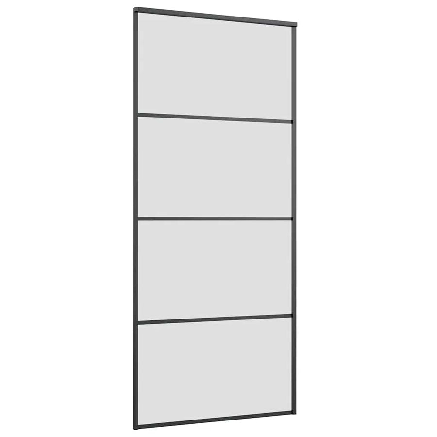 Schuifdeur met beslagset 90x205 cm ESG glas zwart