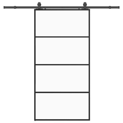 Schuifdeur met beslagset 102,5x205 cm ESG glas zwart