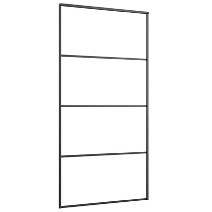 Schuifdeur met beslagset 102,5x205 cm ESG glas zwart