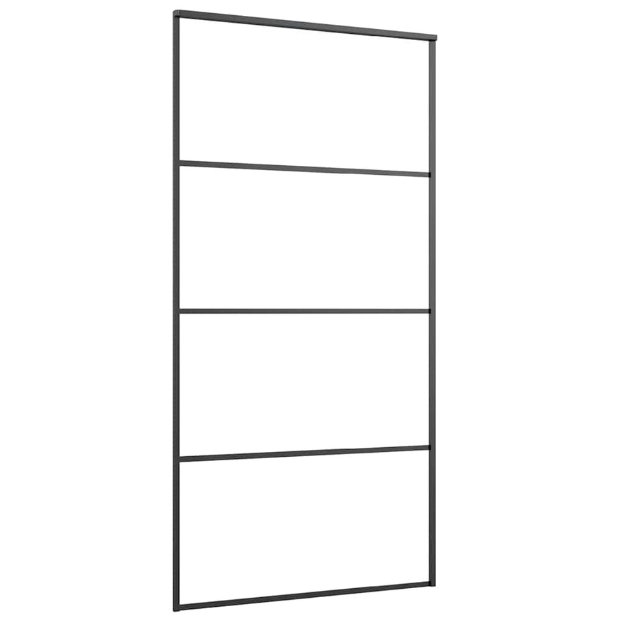 Schuifdeur met beslagset 102,5x205 cm ESG glas zwart