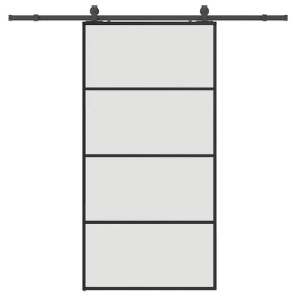 Schuifdeur met beslagset 102,5x205 cm ESG glas zwart