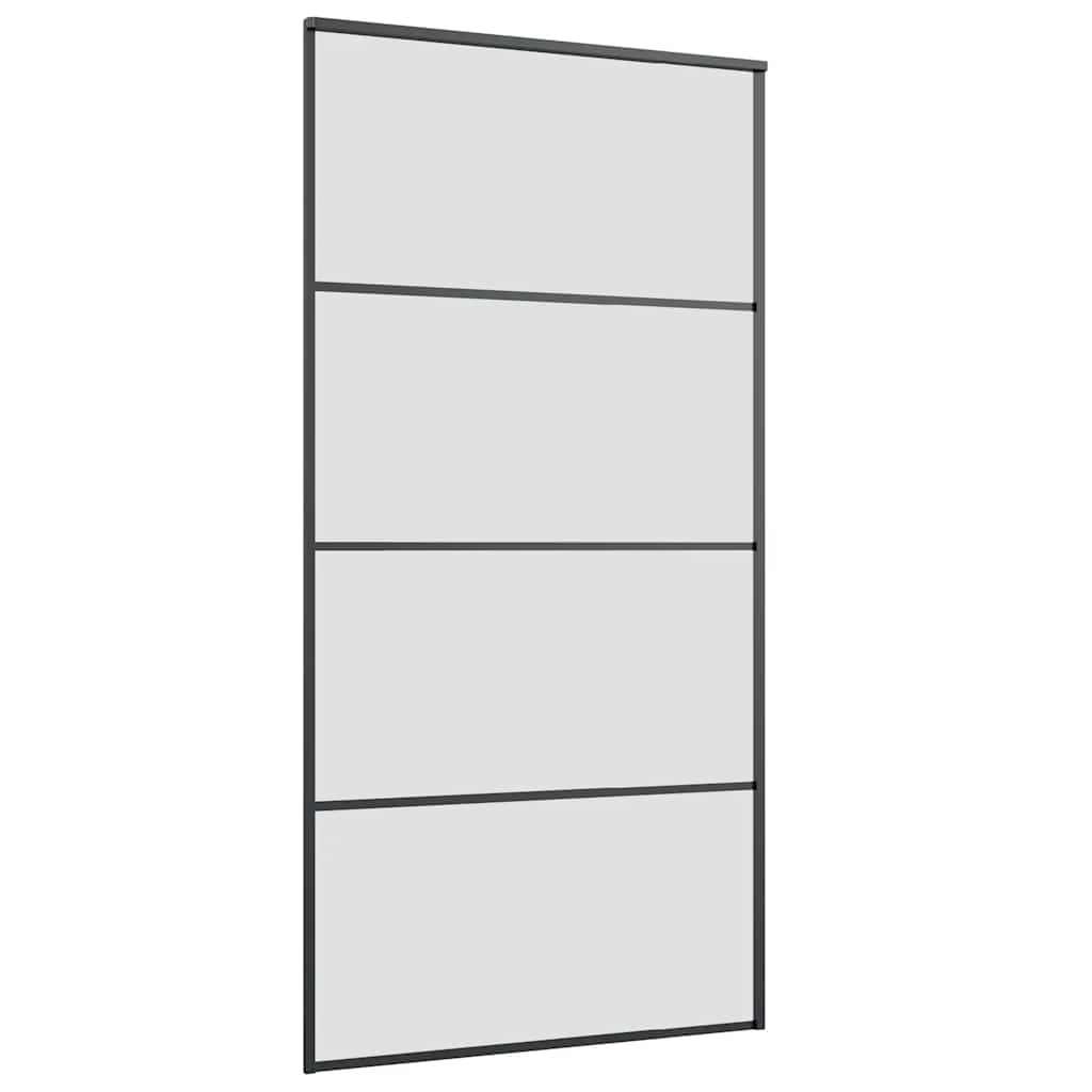 Schuifdeur met beslagset 102,5x205 cm ESG glas zwart