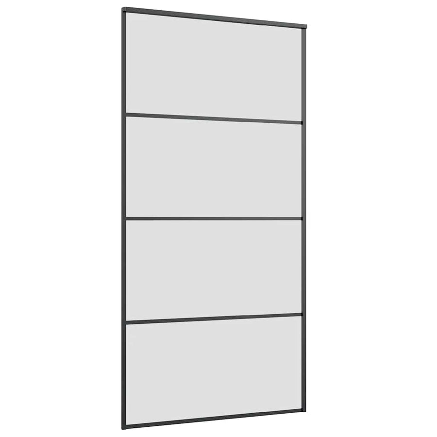 Schuifdeur met beslagset 102,5x205 cm ESG glas zwart