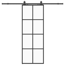 Schuifdeur met beslagset 76x205 cm ESG glas zwart