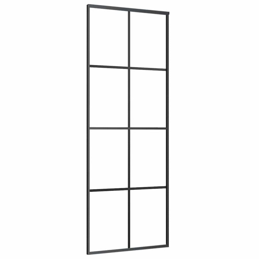 Schuifdeur met beslagset 76x205 cm ESG glas zwart