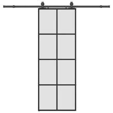 Schuifdeur met beslagset 76x205 cm ESG glas zwart
