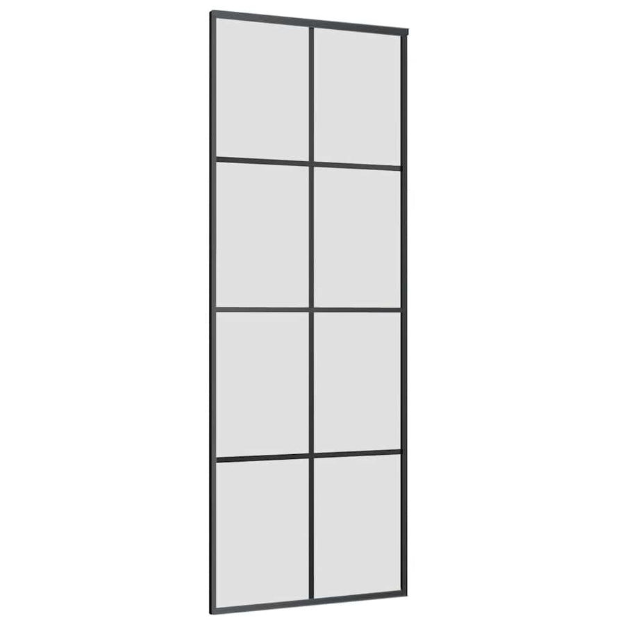 Schuifdeur met beslagset 76x205 cm ESG glas zwart