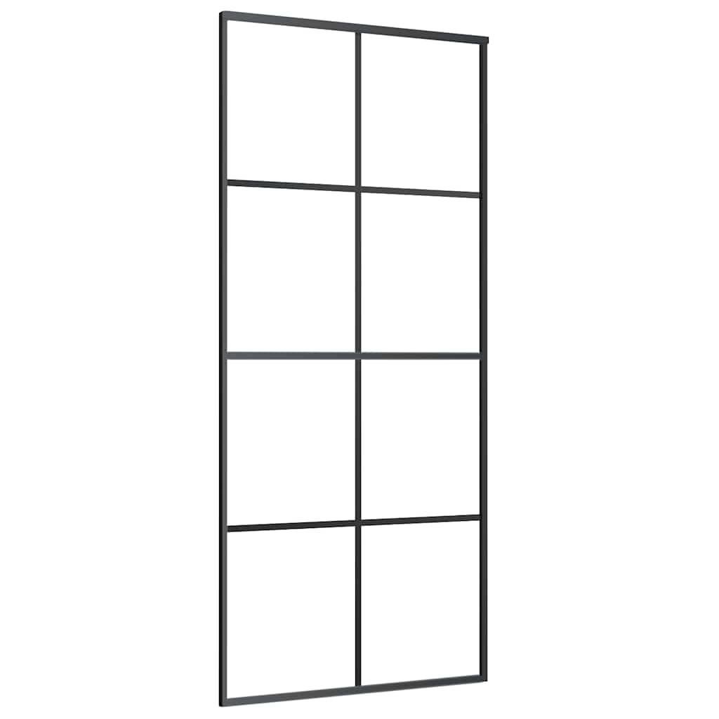 Schuifdeur met beslagset 90x205 cm ESG glas zwart