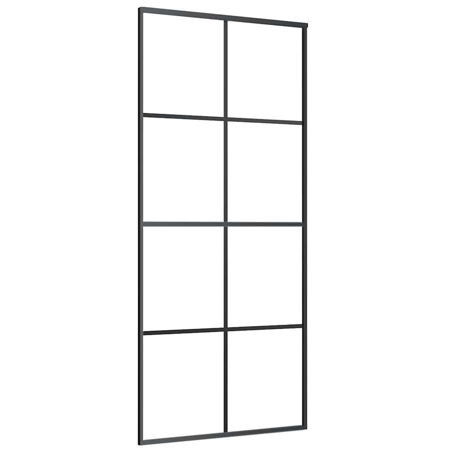 Schuifdeur met beslagset 90x205 cm ESG glas zwart