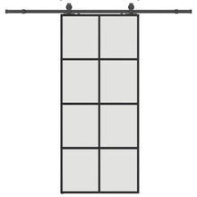 Schuifdeur met beslagset 90x205 cm ESG glas zwart